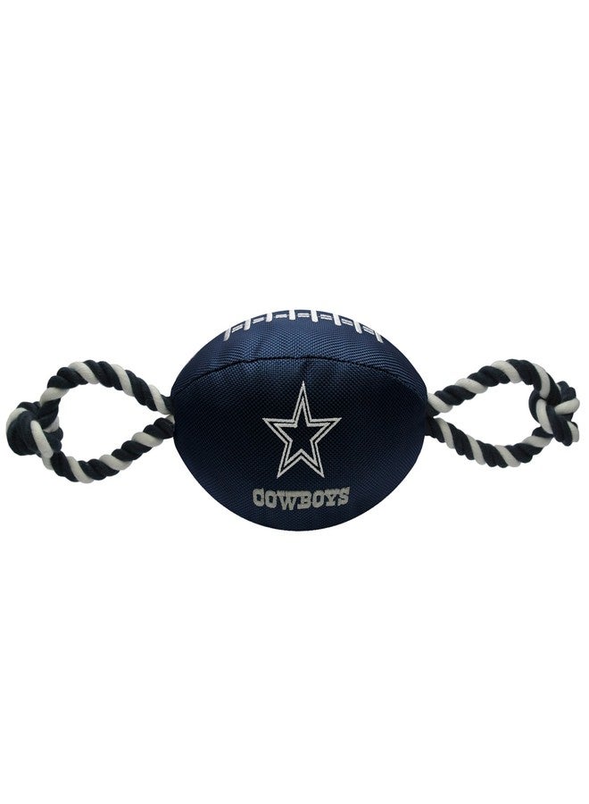 Pets First NFL Dallas Cowboys Football Dog Toy, Tough Quality Nylon Materials, Strong Pull Ropes, Inner Squeaker, NFL Team Color - Image 1